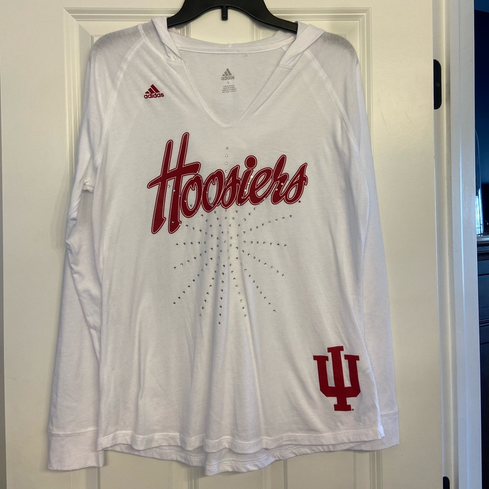 Indiana University Hoosiers. Adidas Women’s Size large. White and red.